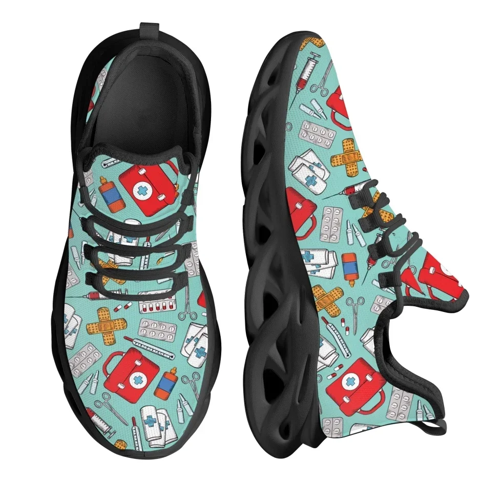 Knit Fabric Lace Up Sneakers - Zapatillas Deportivas de Mujer Hechas a