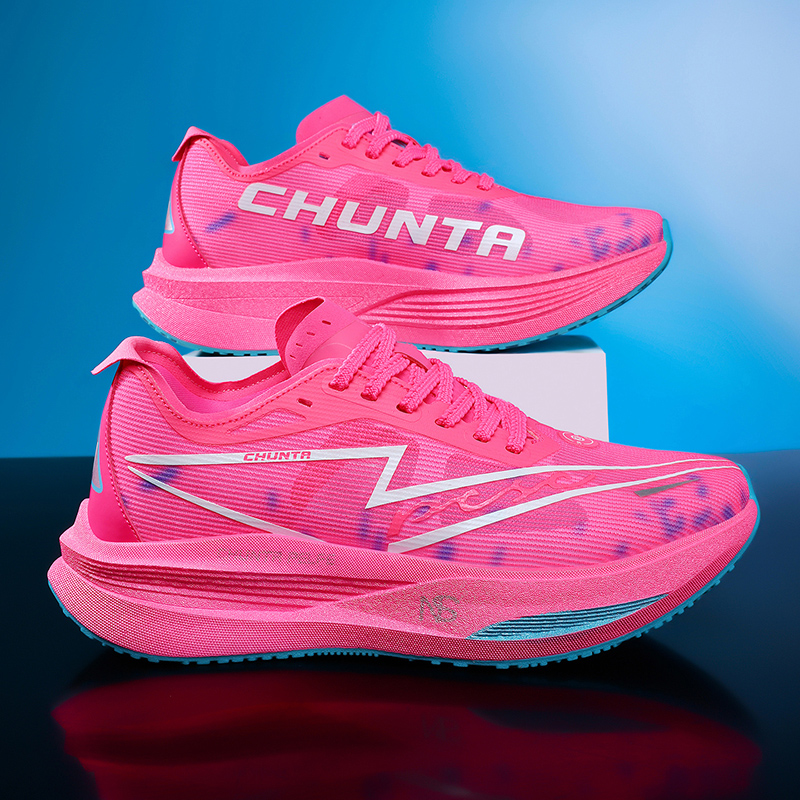 Breathable Mesh Athletic Shoes - Zapatillas de Running con Placa de