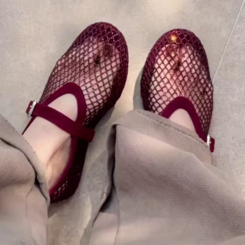 Sandals - Sandalias Baotou con Pedrería Hueca para