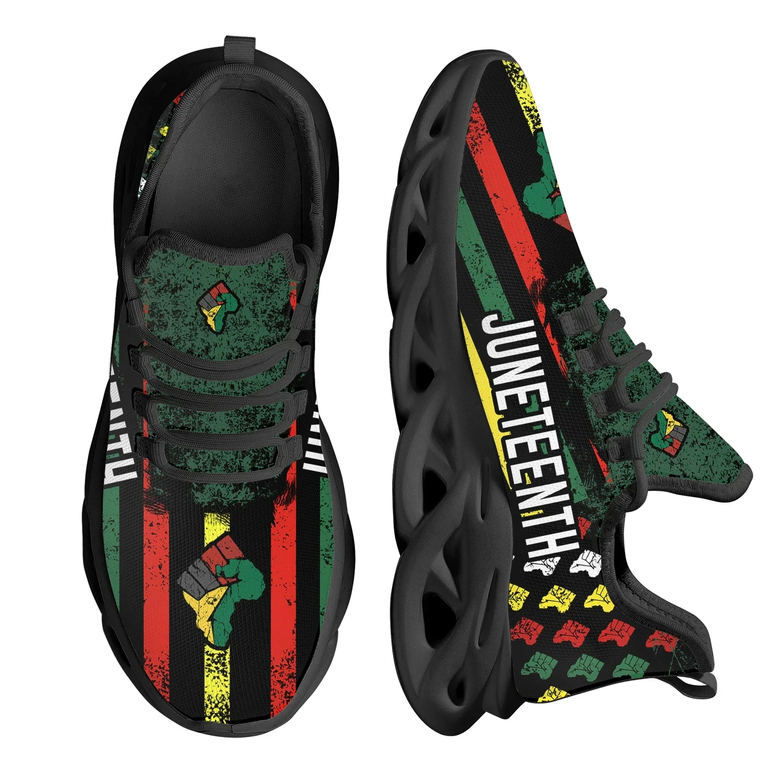 Breathable Mesh Athletic Shoes - Juneteenth Zapatillas de deporte de malla