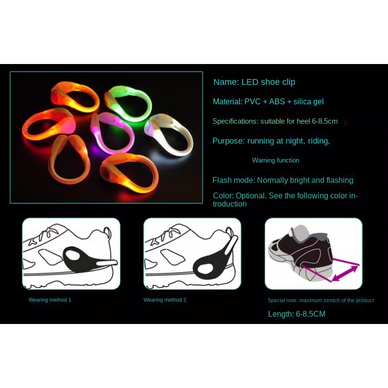 2024 Luz luminosa con clip par - Reflective Night Running Shoes reseña y precio