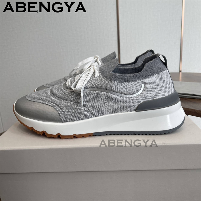 Nuevos mocasines de punto mult - Knit Fabric Lace Up Sneakers reseña y precio